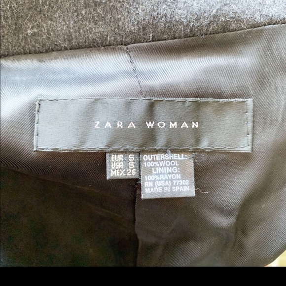 Zara Woman Pea Coat - Charcoal Grey - Picture 7 of 7